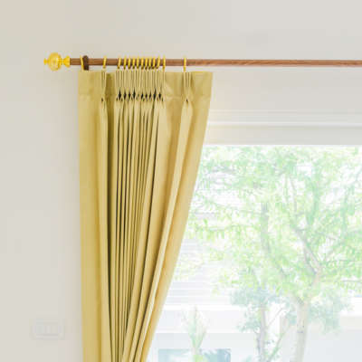 Chenille Golden Lined Pencil Pleat Curtains