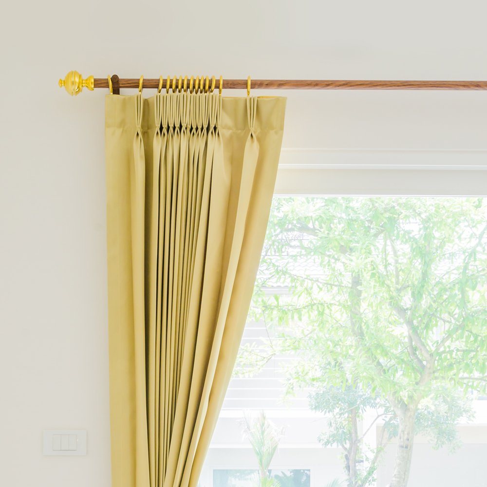 Chenille Golden Lined Pencil Pleat Curtains
